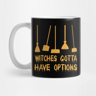 Witch Riding Brooms On A Dark Desert Highways Halloween Mug